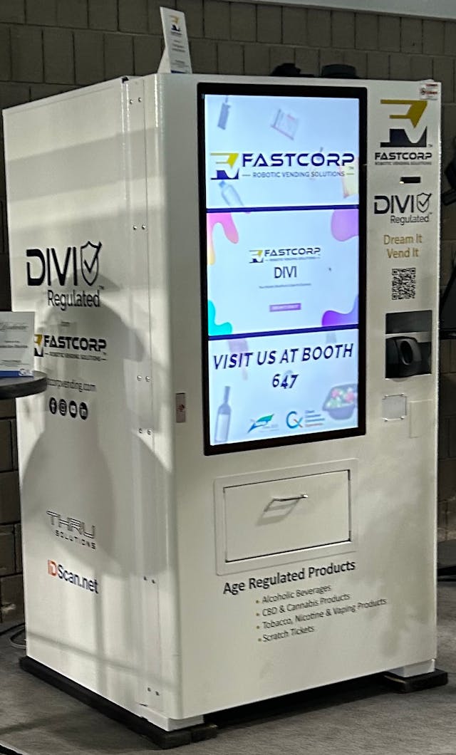 Fastcorp Vending&apos;s DIVI Regulated Vending Machine with new IDScan technology at NAMA&apos;s Imagination Way