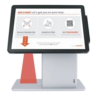 Impulsify&apos;s ShopPoP kiosk design with touchless QR scan option.