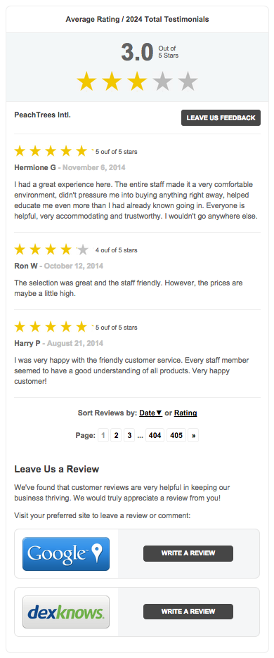 New Reviews and Testimonial Widget