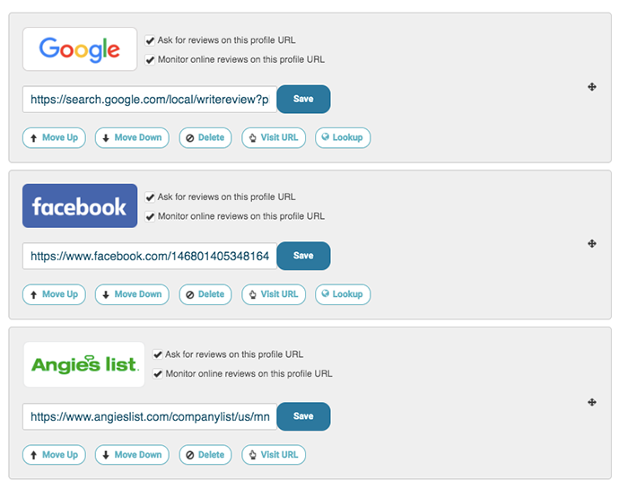 review monitoring settings