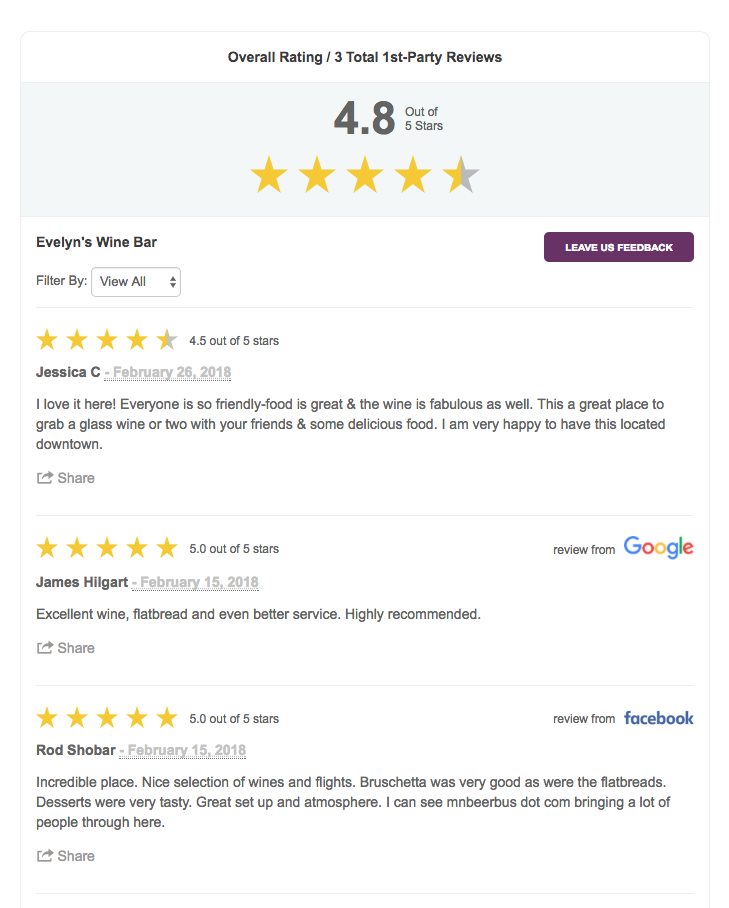 reviews widget for website