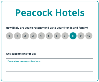 Net Promoter Score NPS rating for hotel